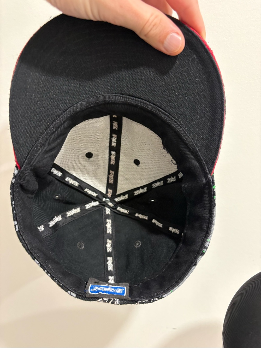 Y2K Fox Racing Fitted Hat Cap all over print 7 1/8 - Picture 4 of 6